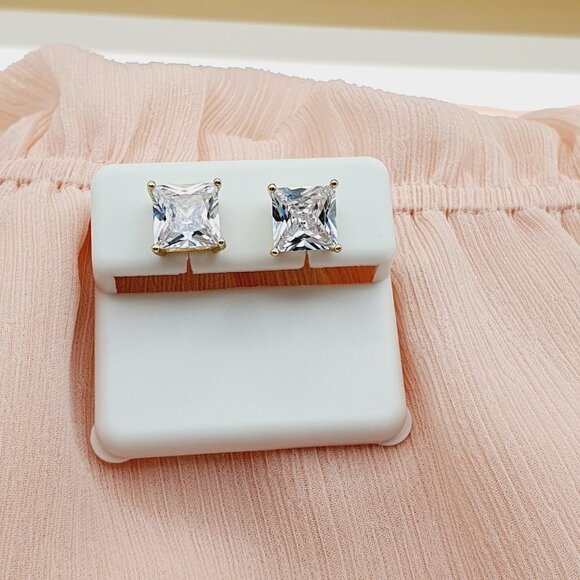 "8MM S925 Sterling Silver CZ Stud Earrings for Women/Girl, US19251037 - Picture 7 of 11